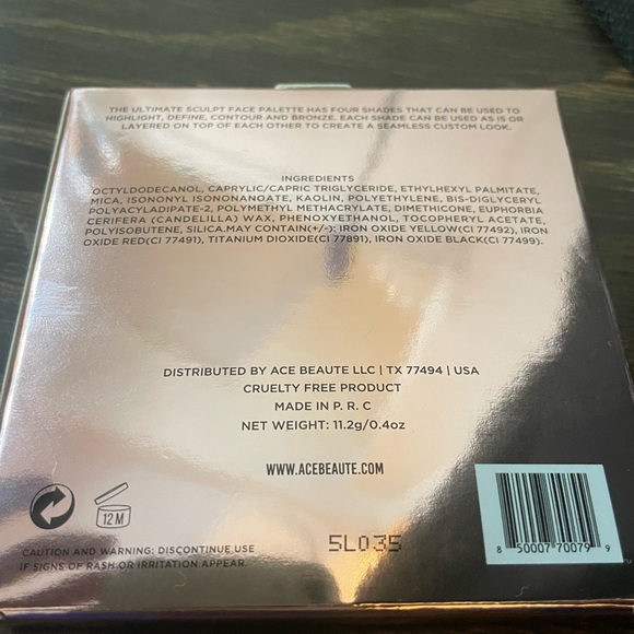 Cream Face Scult Contour Pallette - Ace Beaute - Limited Edition - Picture 2 of 5